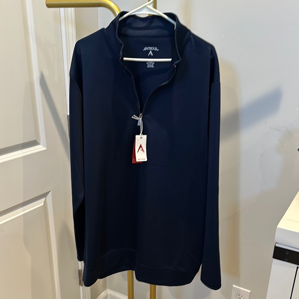 Antigua Men's Deep Blue Half Zip-Up Shirt